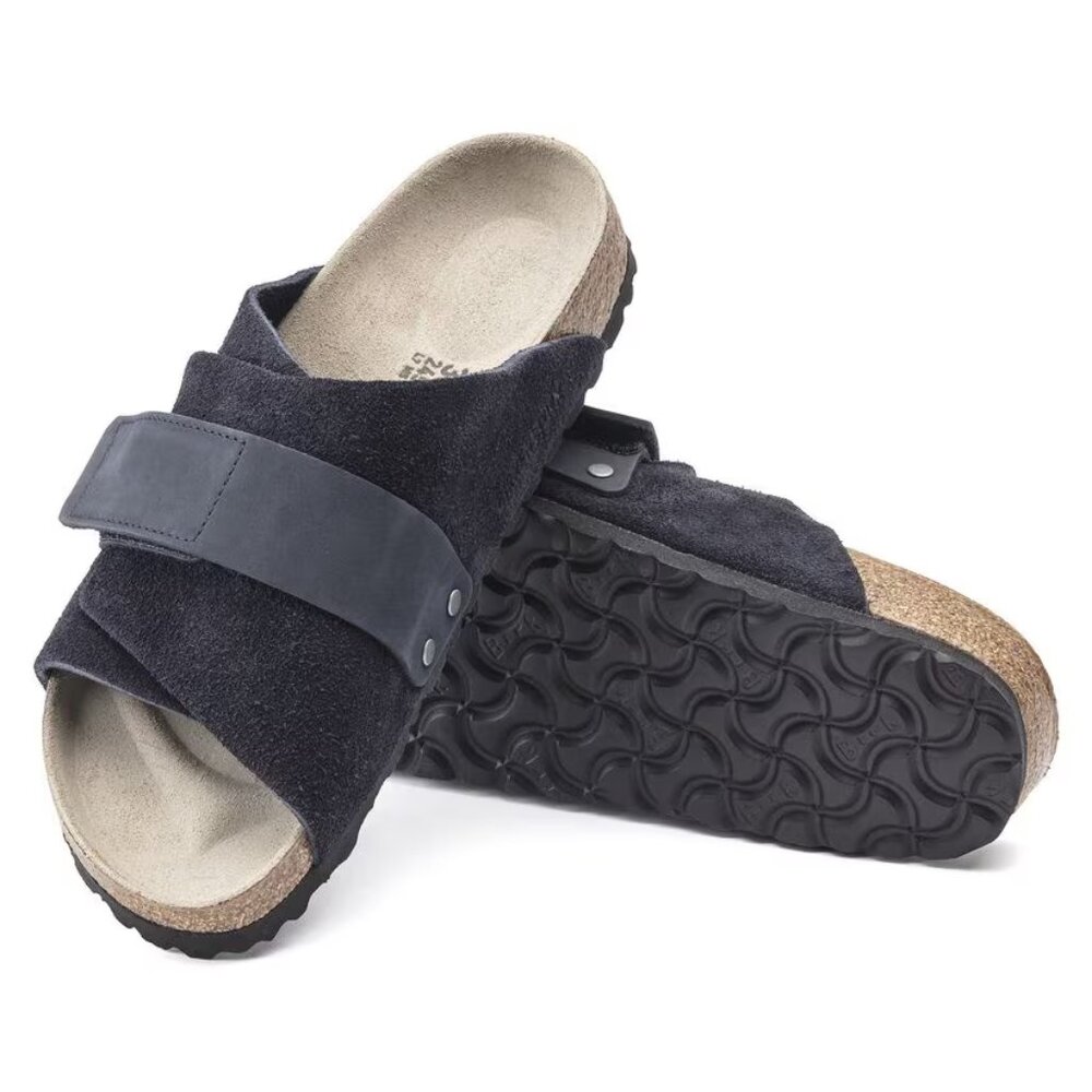 Men's Black Suede Slide Sandals
